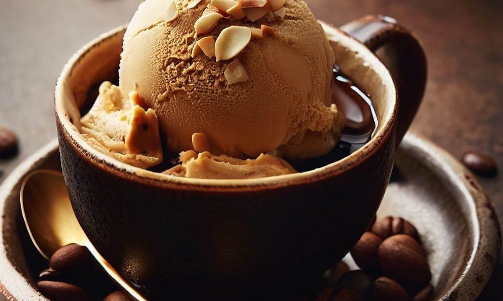 Helado de Café con Almendras Tostadas