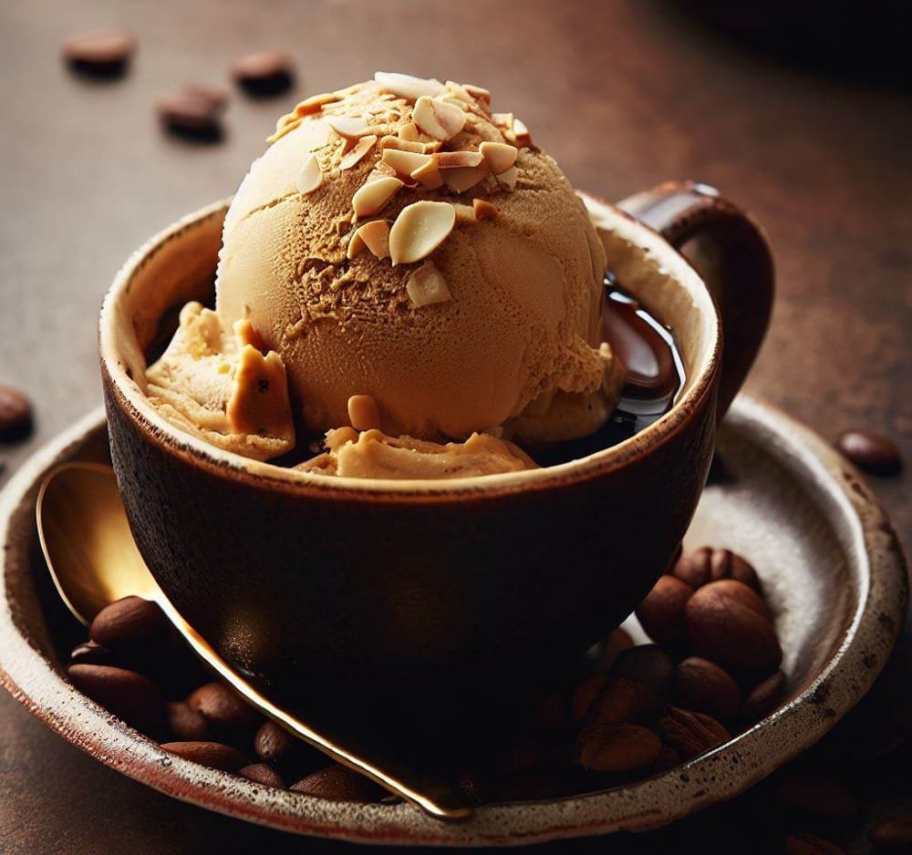 Helado de Café con Almendras Tostadas