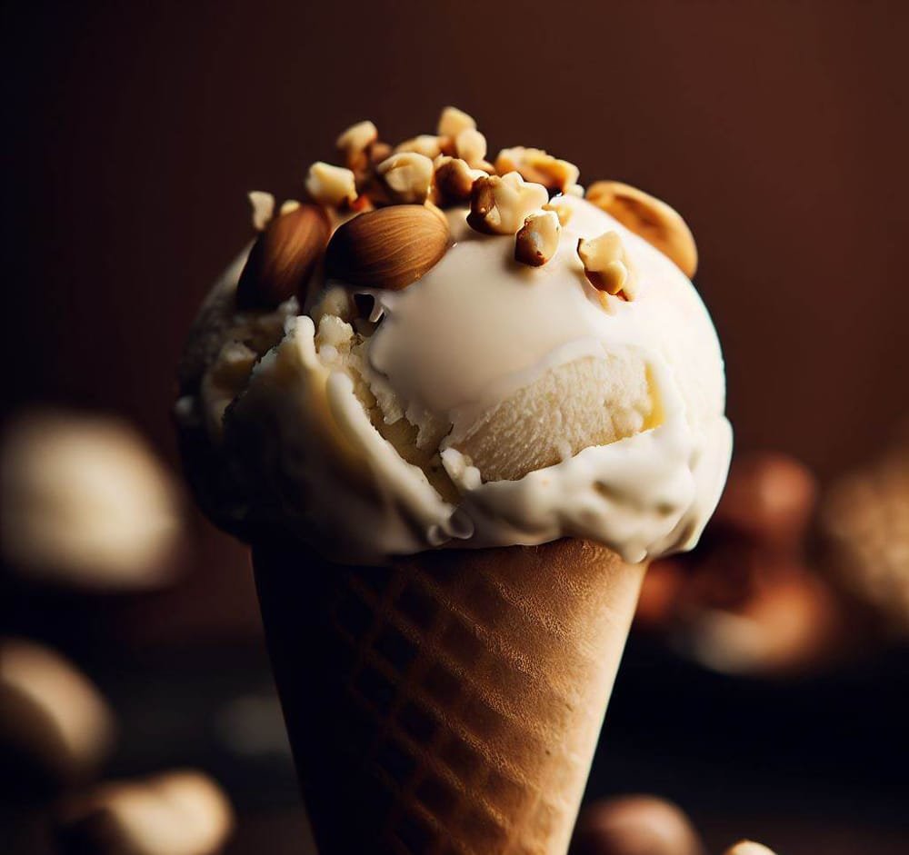 Helado de Chocolate Blanco con Frutos Secos