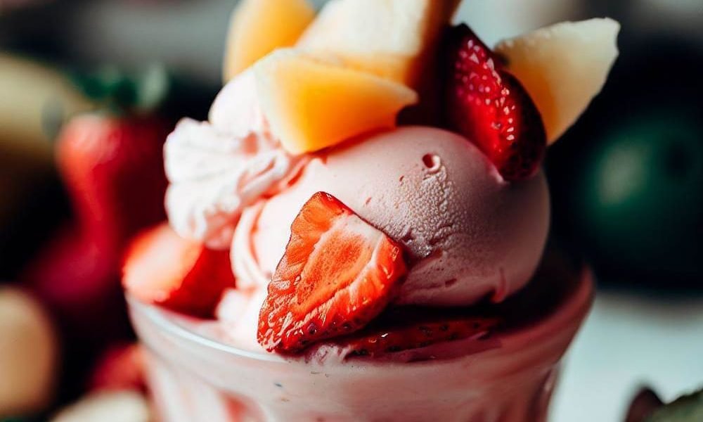Helado de Fresa con Trozos de Fruta