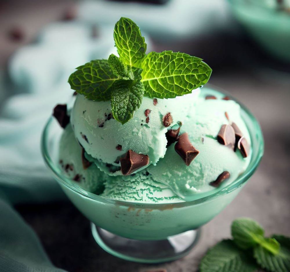 Helado de Menta con Trozos de Chocolate