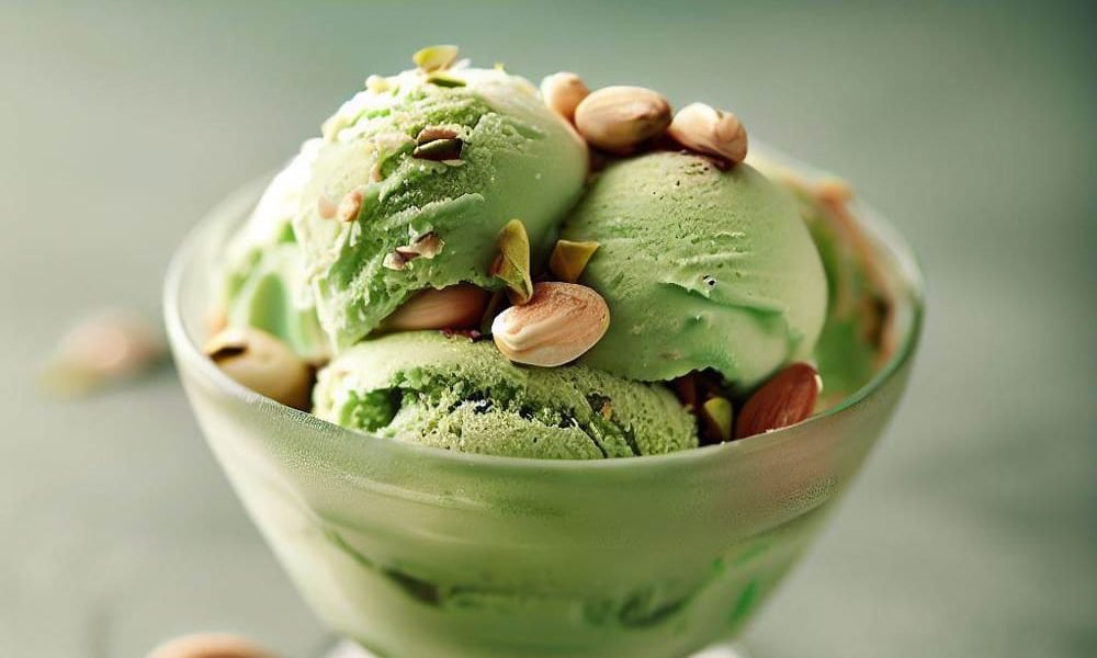Helado de Pistacho con Trozos de Almendra