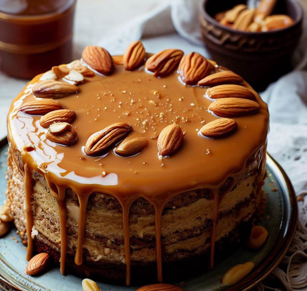 Tarta de Dulce de Leche y Almendras