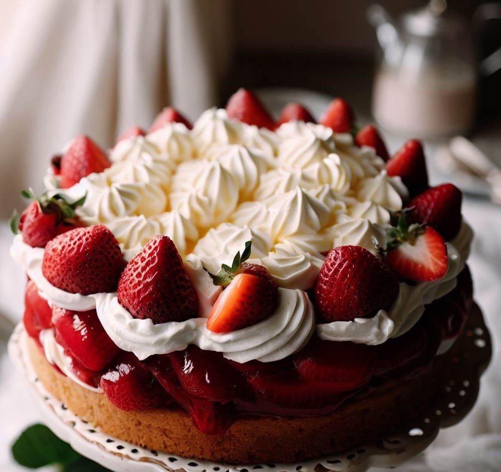 Tarta de Fresas con Crema Chantilly
