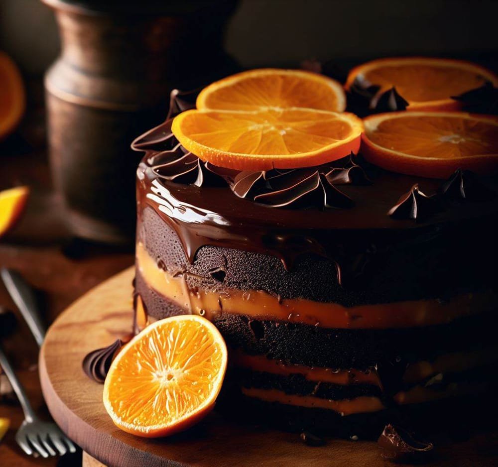 Tarta de Naranja y Chocolate Negro
