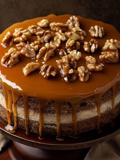 Tarta de Nueces y Caramelo