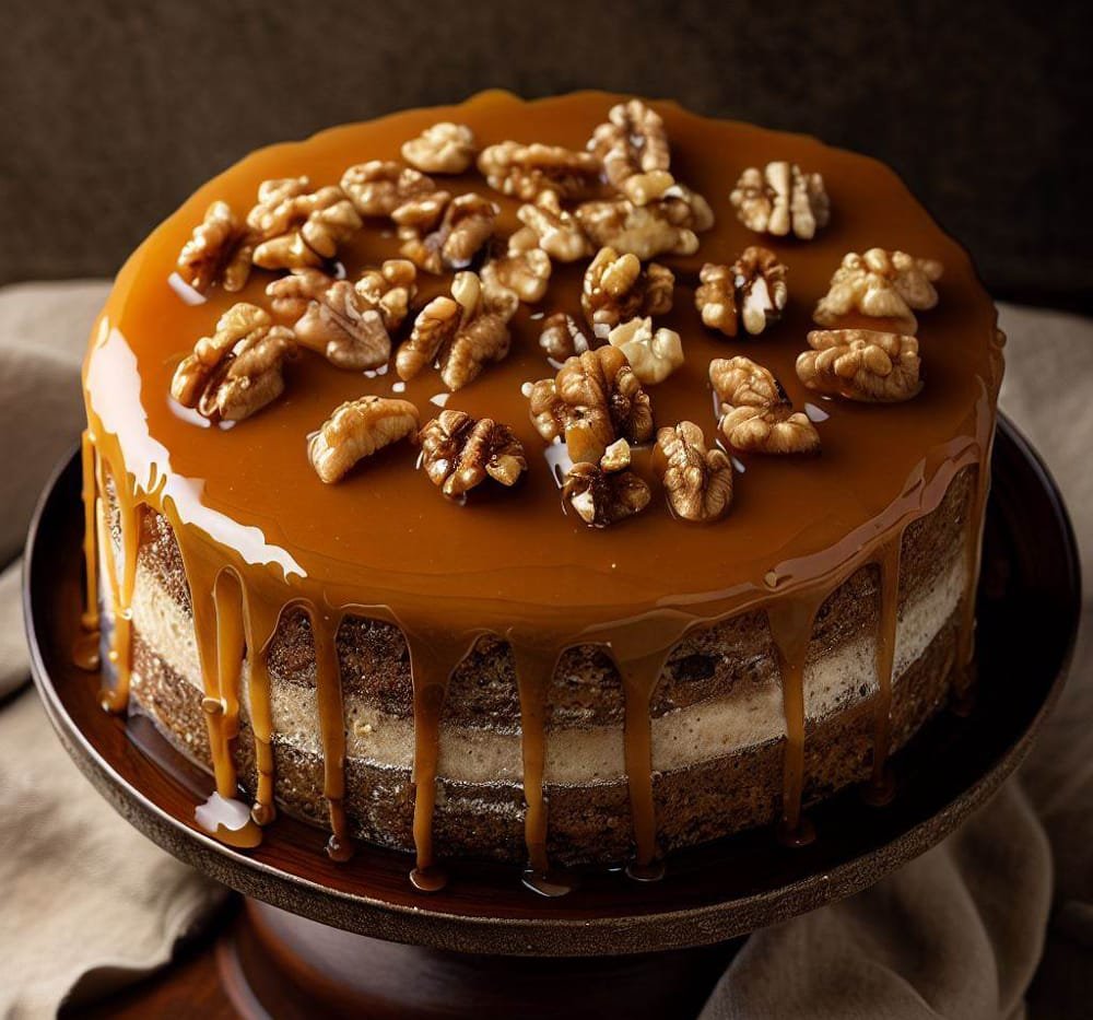 Tarta de Nueces y Caramelo