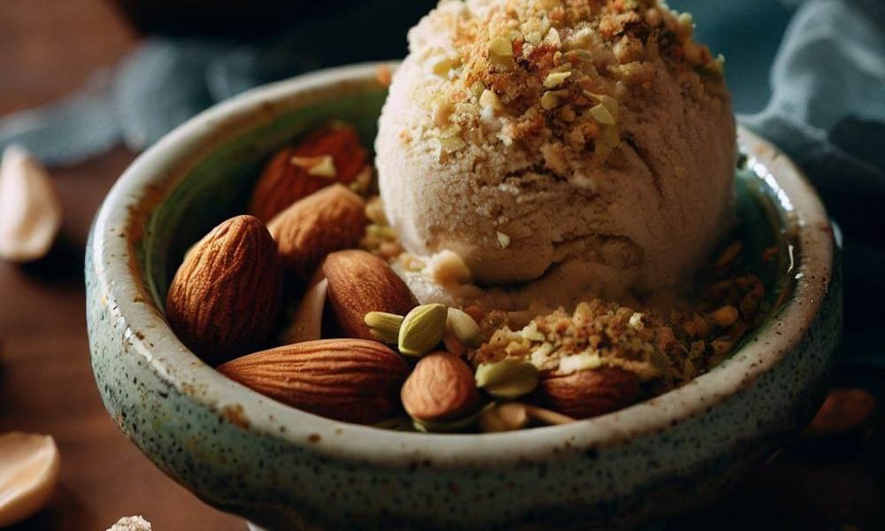 Helado de Almendras trituradas y Cardamomo