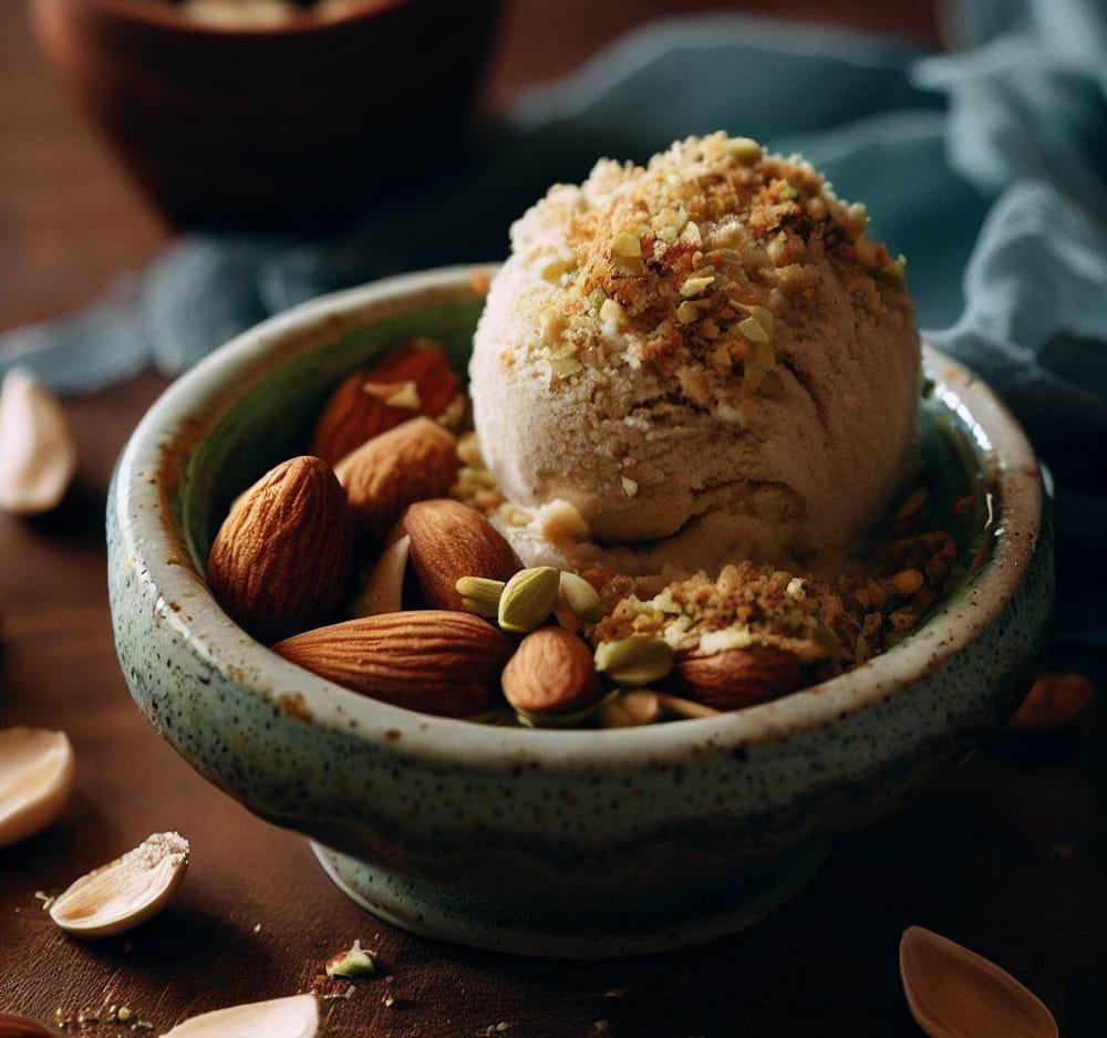 Helado de Almendras trituradas y Cardamomo