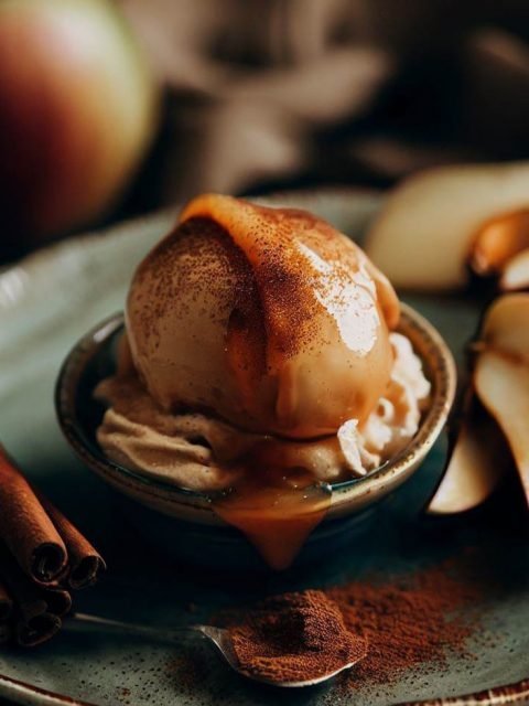 Helado de Canela y Manzana Caramelizada