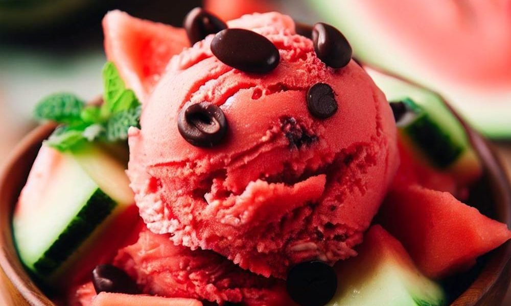 Helado de Sandía con Pepitas de Chocolate
