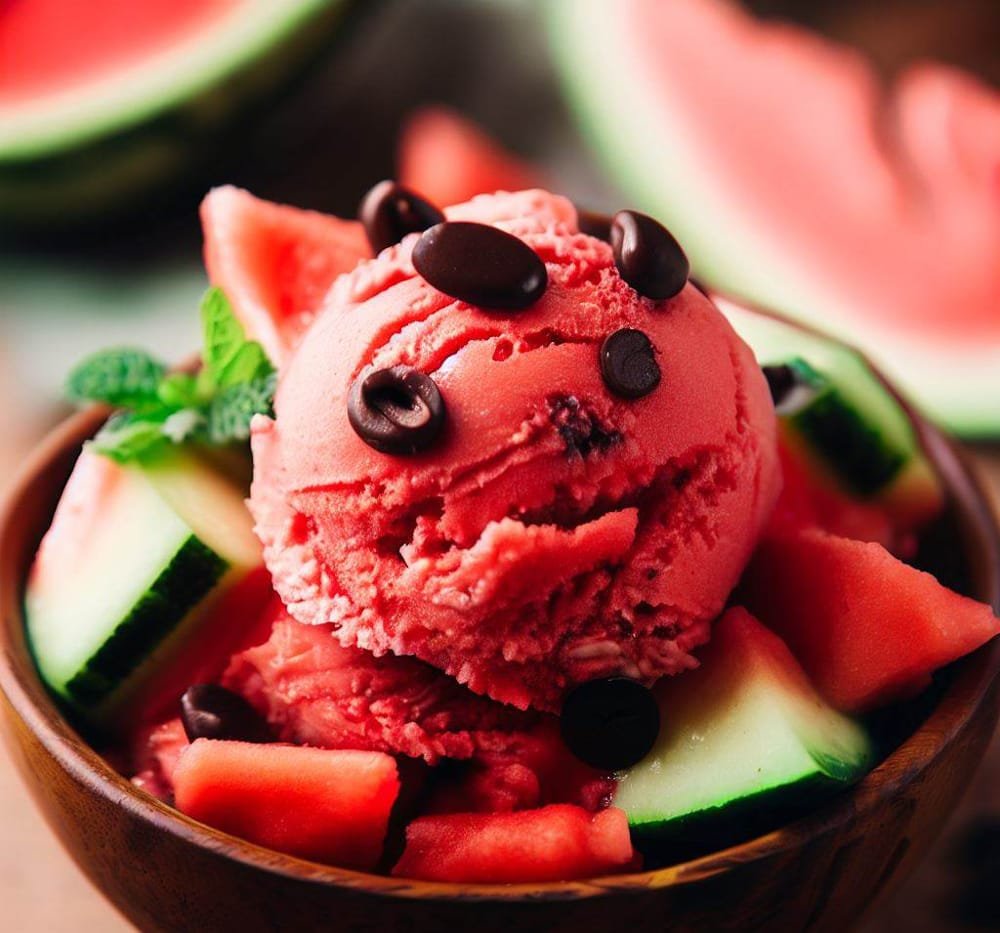 Helado de Sandía con Pepitas de Chocolate