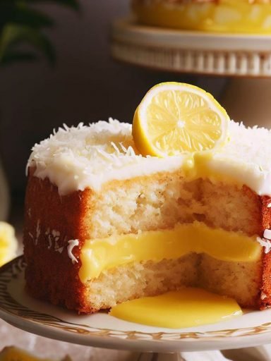 Pastel de Limón y Coco con Relleno de Lemon Curd