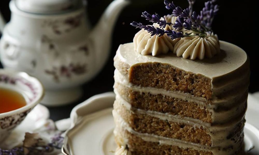 Pastel de Té Earl Grey con Crema de Lavanda