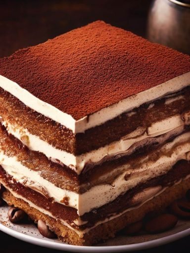 Pastel de Tiramisú con Capas de Café y Mascarpone