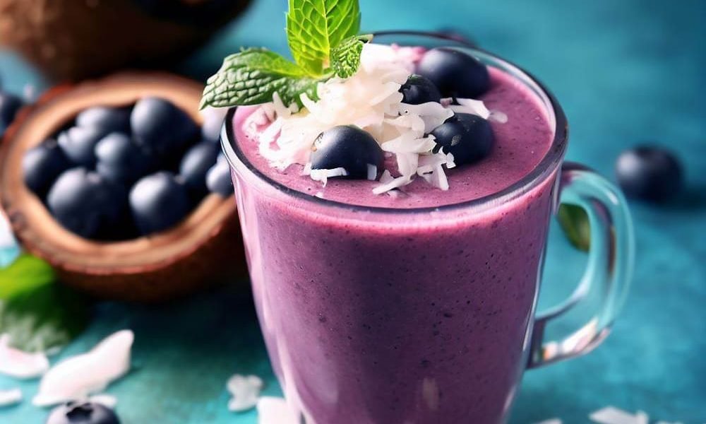 Smoothie de Arándanos y Coco