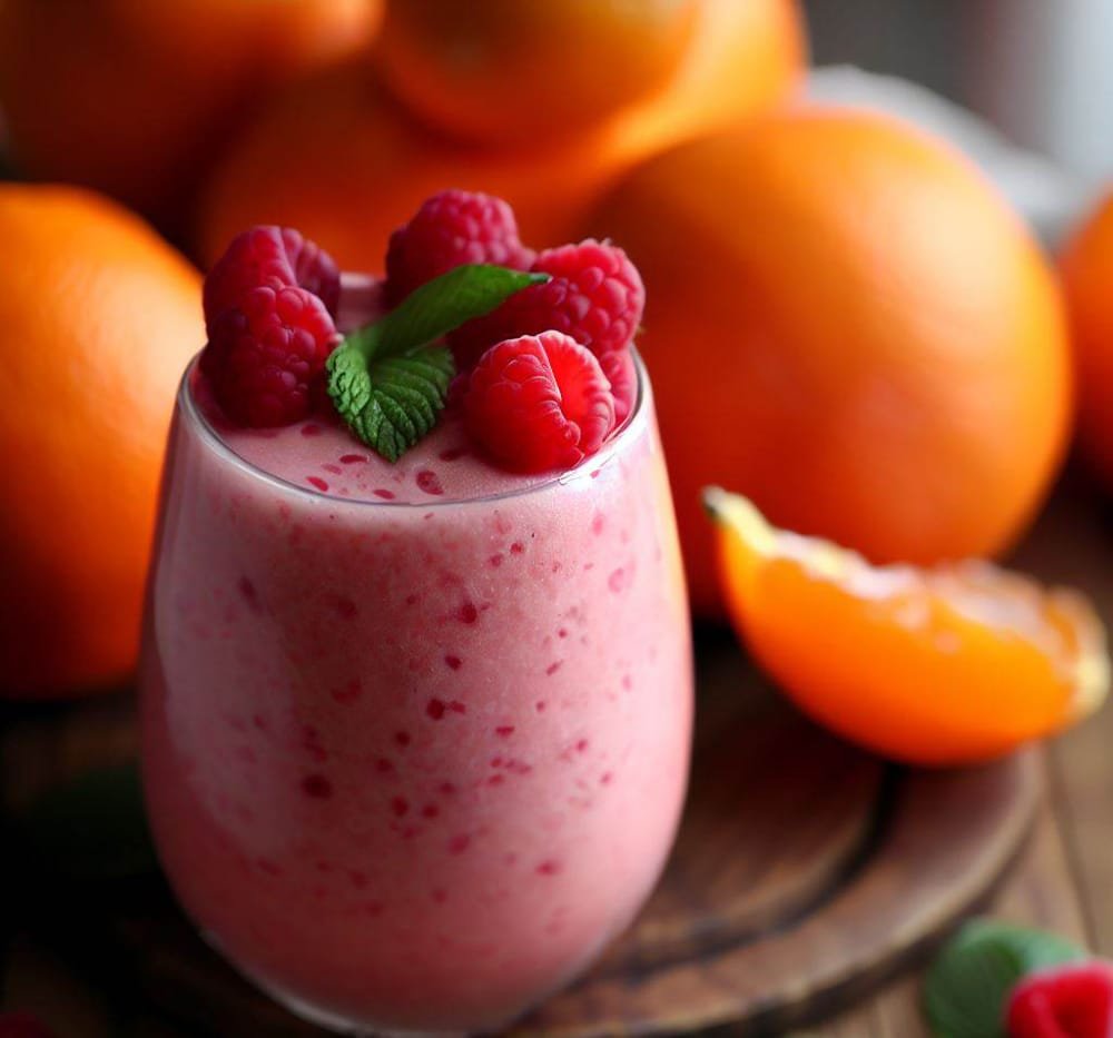 Smoothie de Mandarina y Frambuesa