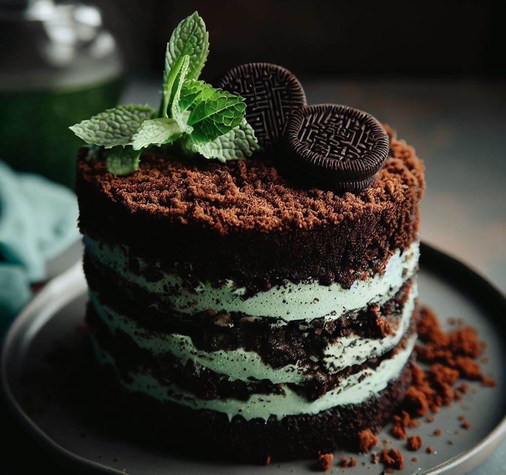 Tarta de Chocolate y Menta con Crumble de Oreo