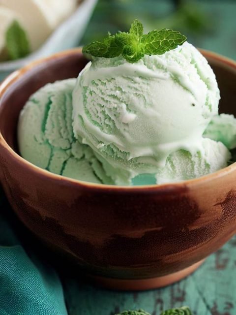 Helado de Menta y Chocolate Blanco (Sin Gluten)