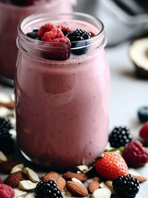 Smoothie de Bayas y Almendras (Sin Gluten)