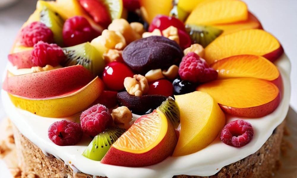 Tarta de Frutas Frescas con Base de Nueces (Sin Gluten)